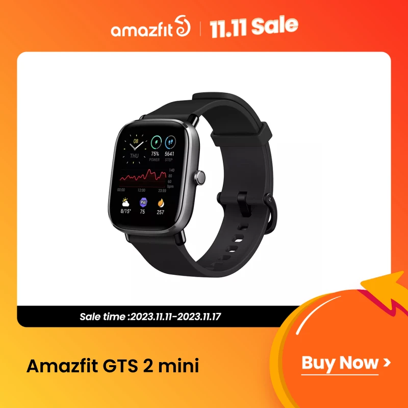 

Global Version Amazfit GTS 2 mini GPS Smartwatch AMOLED Display 68 Sports Modes Sleep Monitoring SmartWatch For Android For iOS
