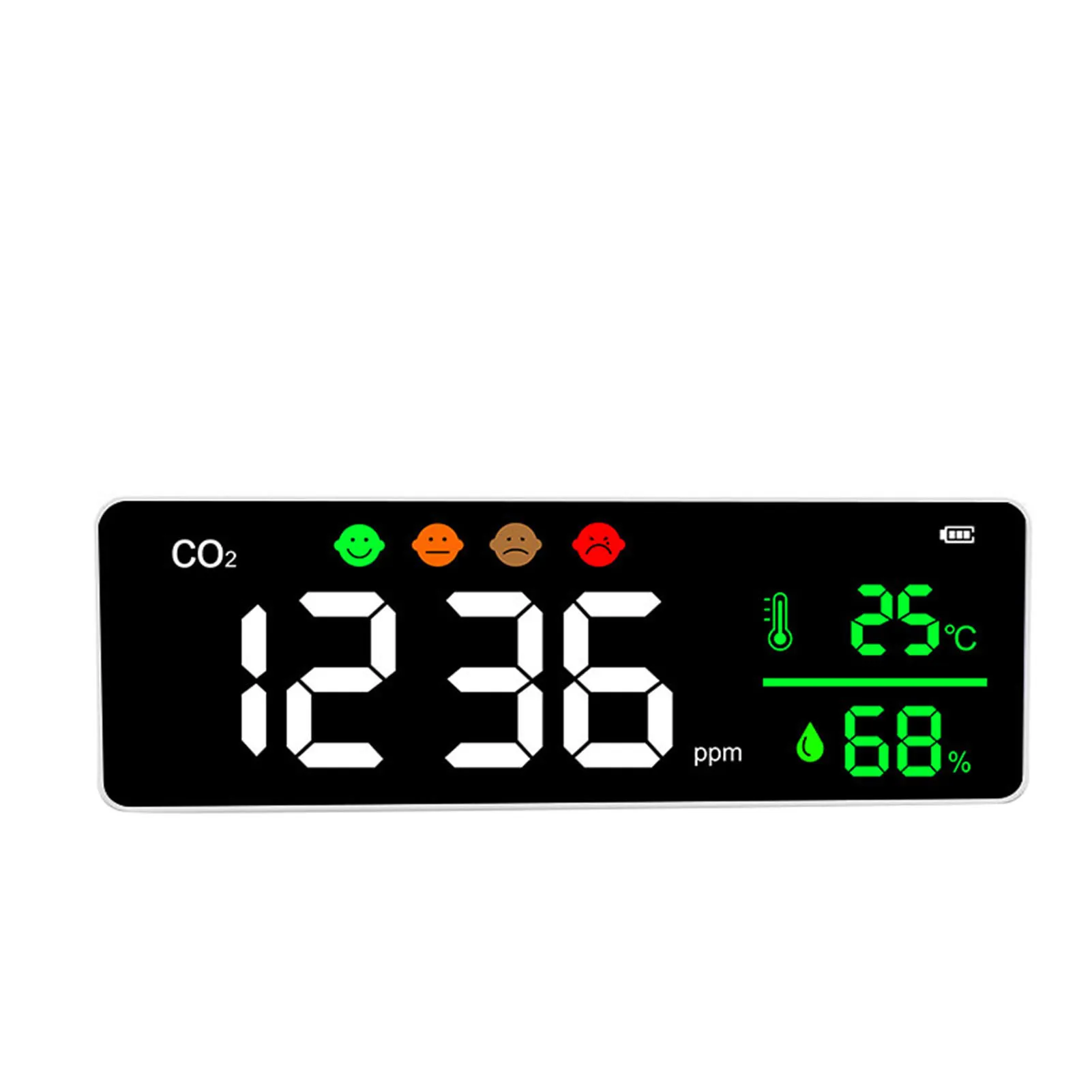 

Domestic Use Carbon Dioxide Detector Wall-Mounted CO2 Concentration Ambient Temperature And Humidity Tester CO2 Alarm DM1306