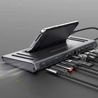 Док-станция с USB Type-C на 3,0, двойной HDMI, совместимая со стандартами RJ45, док-станция 12 в 1 с зарядкой PD3.0 для MacBook Pro, разветвитель типа C