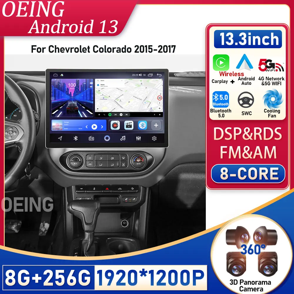 

Мультимедийный видеоплеер для Chevrolet, 13 дюймов, большой экран, Android, для Chevrolet Колорадо 2015-2017, 4G, Wi-Fi, навигация, GPS, Carplay, авто, BT TV