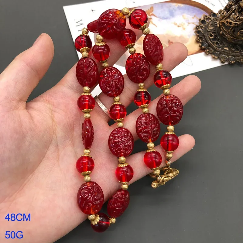 Красные ожерелья weye для женщин Винтажный средневековый стиль модные роскошные