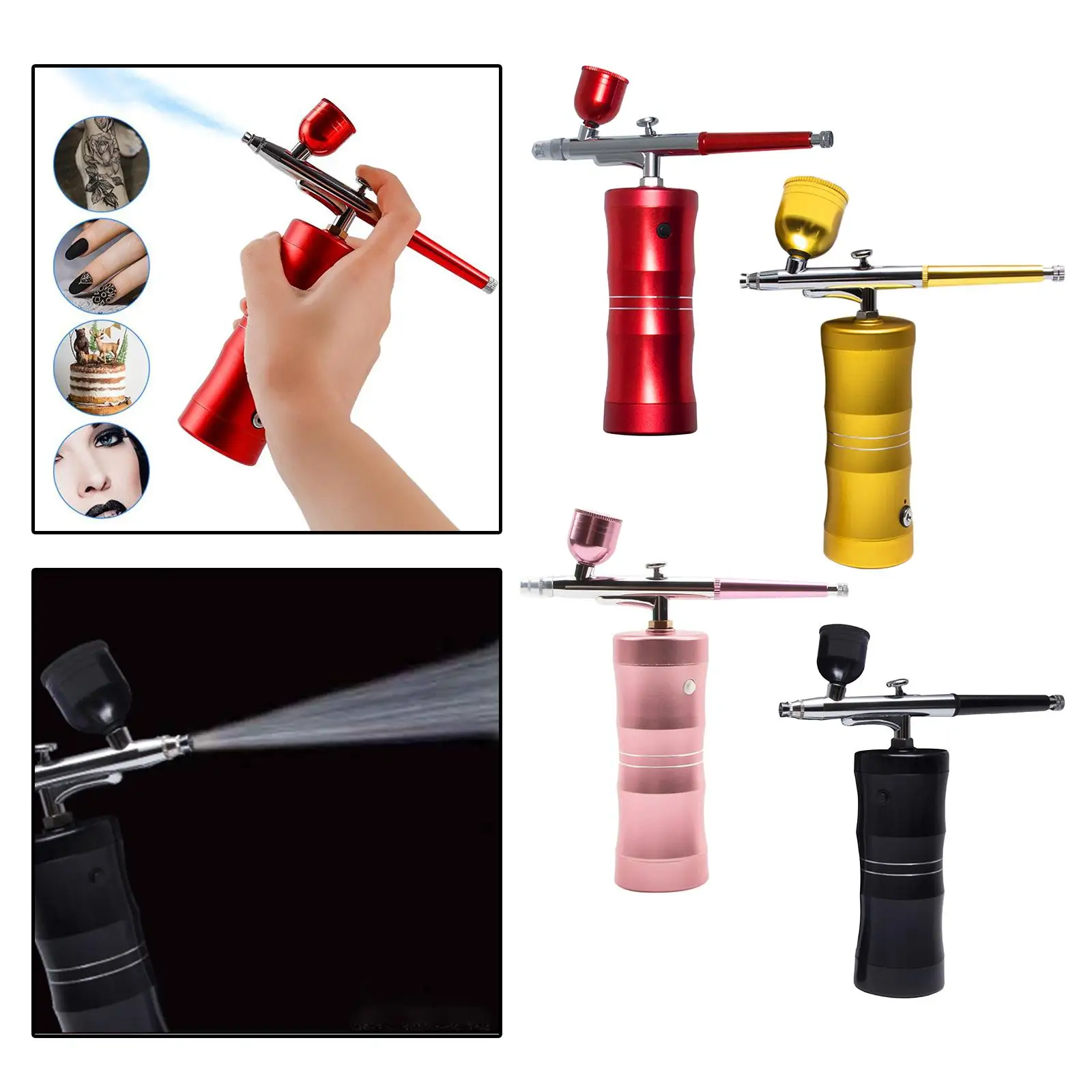 

Top 0.3mm Mini Air Compressor Kit Air-Brush Paint Spray Gun Airbrush For Nail Art Tattoo Craft Cake Fog Mist Sprayer