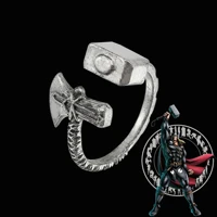 disney marve superhero thor ring men retro finger accessories party jewellery avengers thor hammer stormbreaker rings fans gift