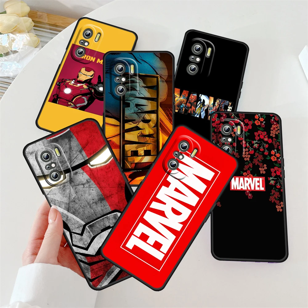 

Marvel Hero Avengers For Redmi K60 K50 K40 K30 K20 Go S2 8A 7A 6Pro 5 Plus 5G Silicone Soft Black Phone Case