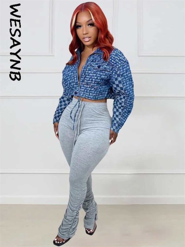 

Winter Fall Jean Jacket For Women Black Fashion Zipper Patchwork Jackets 2022 Jackets Coats Long Sleeve Crop Top Denim Jackets