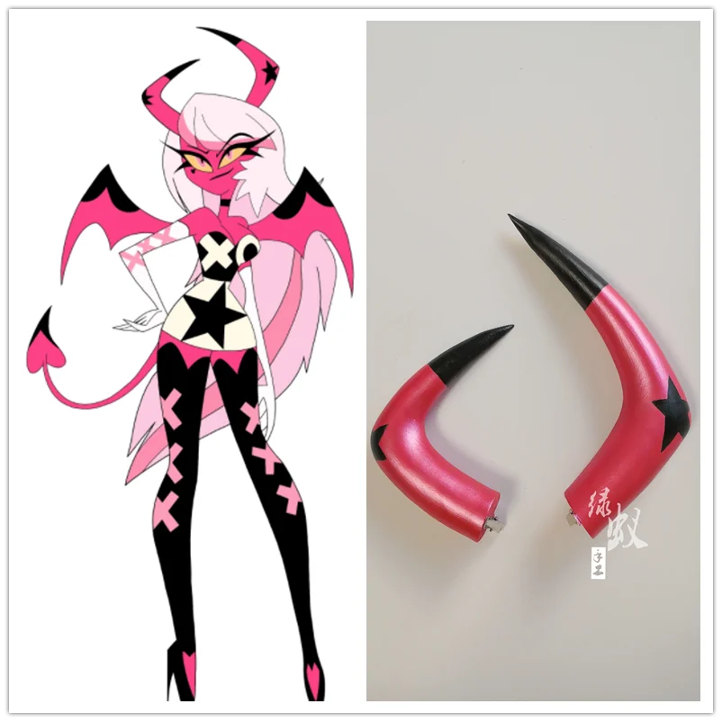 

New Hazbin Cosplay Hotel Helluva Boss Verosika Mayday Cosplay Horns Headwear Hair Pin Hair Clip Anime Hairpin Halloween Carnival