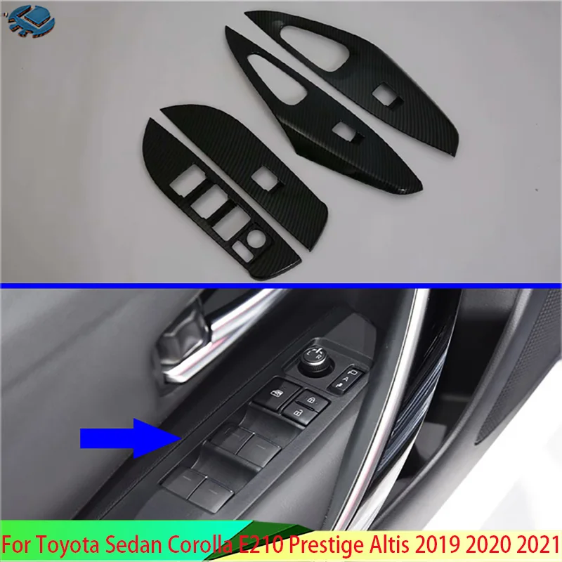 

For Toyota Sedan Corolla E210 Prestige Altis 2019 2020 2021 Door Window Armrest Cover Switch Panel Trim Molding Garnish