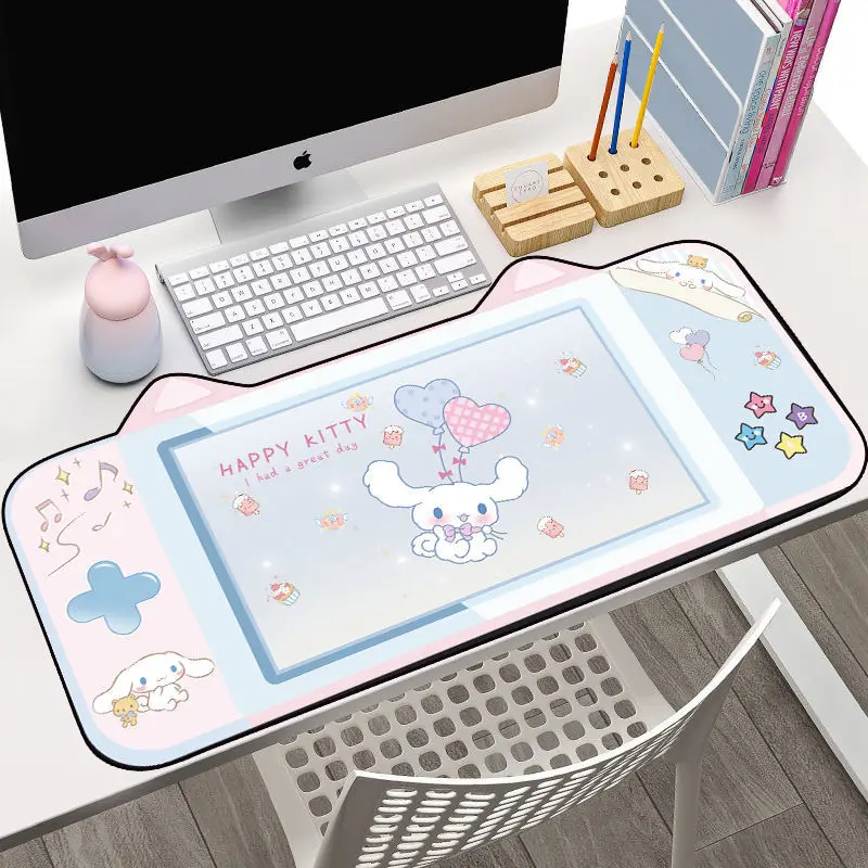 Kawaii Большой Коврик для мыши с милыми кошачьими ушками мультяшный коврик