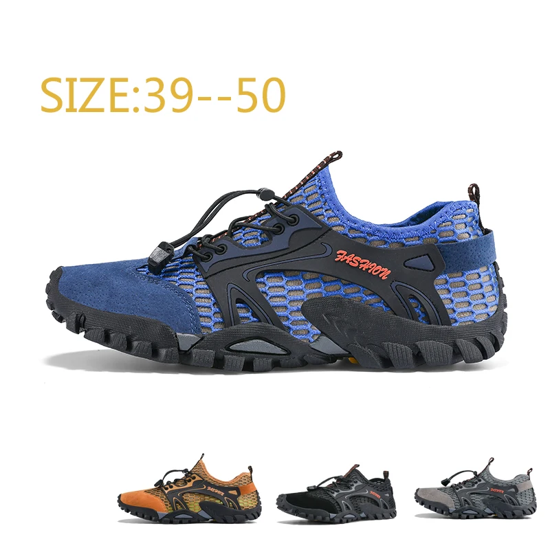 

2022 Men Trekking Hiking Shoes Summer Mesh Breathable Men Sneakers Outdoor Trail Climbing Sports Shoes Size 39--50 Kletterschuhe
