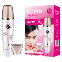 original kemei 2in1 women electric shaver full body hair removal facial bikini underarm leg electric razor lady rechargeable