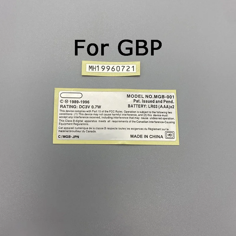 Фото 1 шт. для GBC GBP GBL GB SNK NGPC WSC игровая консоль новые этикетки задние наклейки замена для Gameboy Color Shell Sticke №4