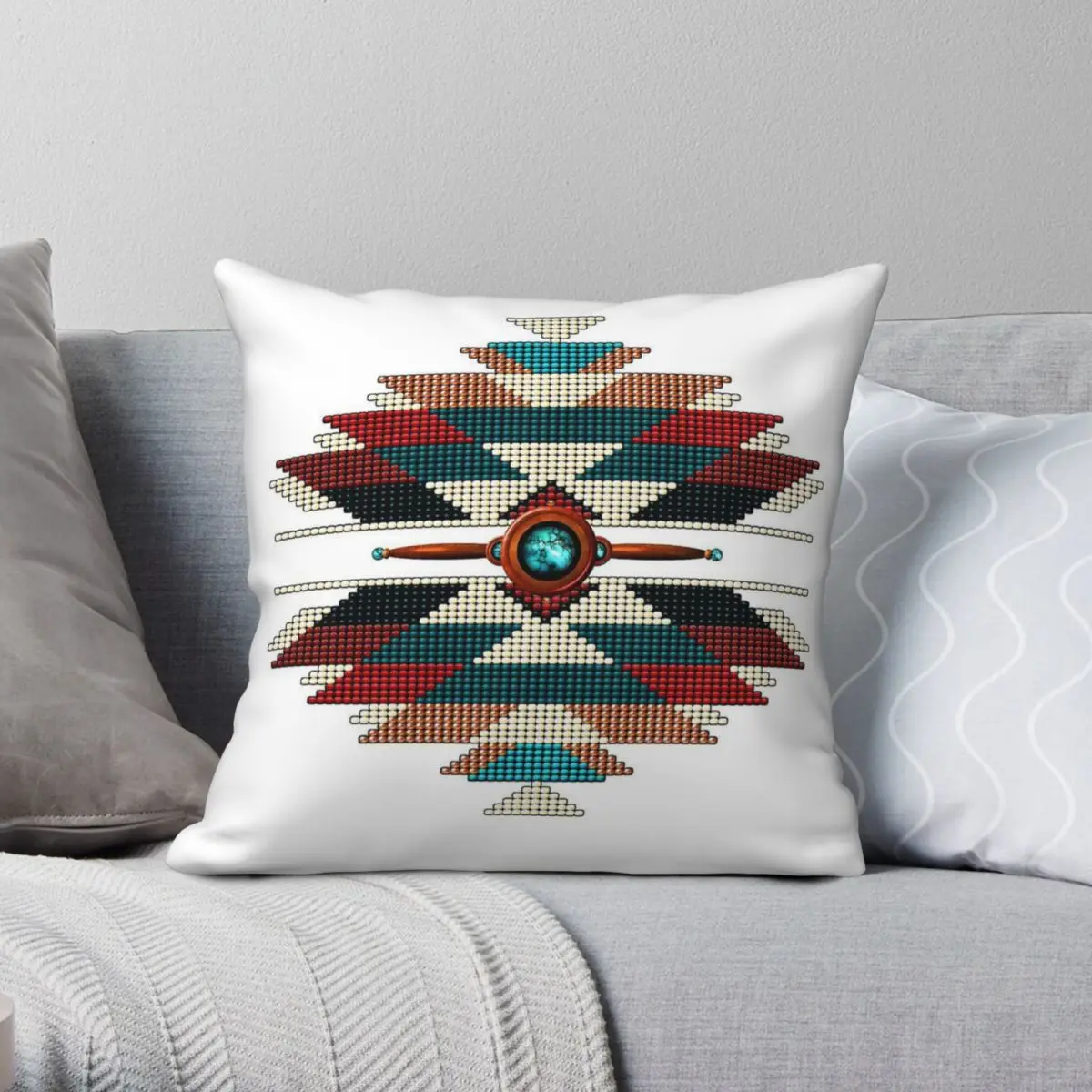 Квадратная наволочка Юго-Западного Америки Sunburst Полиэстеровая льняная