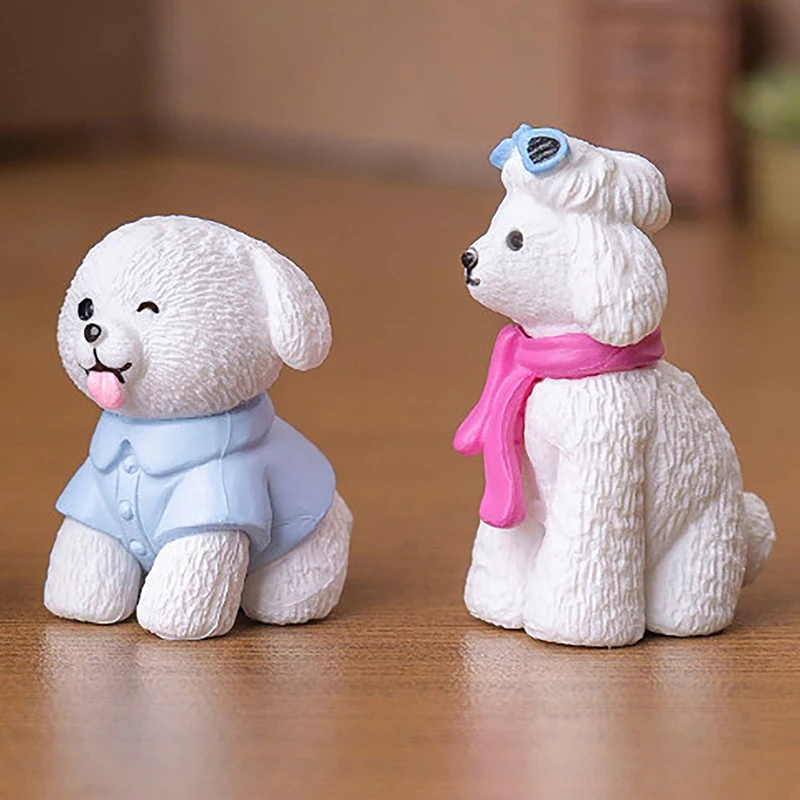 6 шт. настольные аксессуары фигурки миниатюры милая имитация собаки померанского