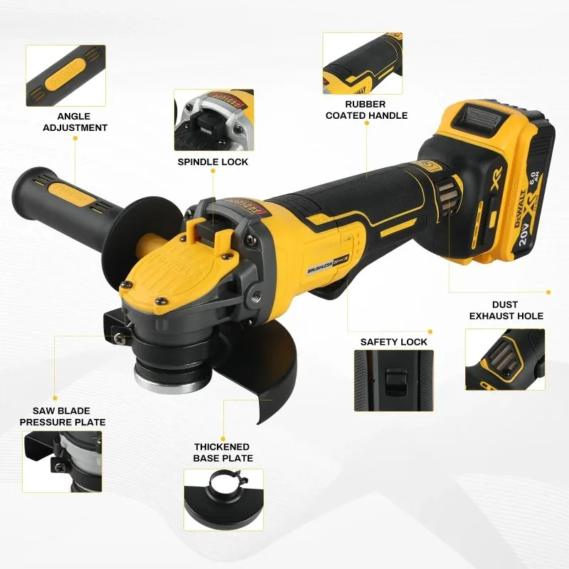 Фото Бесщеточная шлифовальная машина DCG416 20V Max (без аккумулятора и зарядного устройства) Это передовой инструмент для различных задач, обеспечивающий надежность. №2