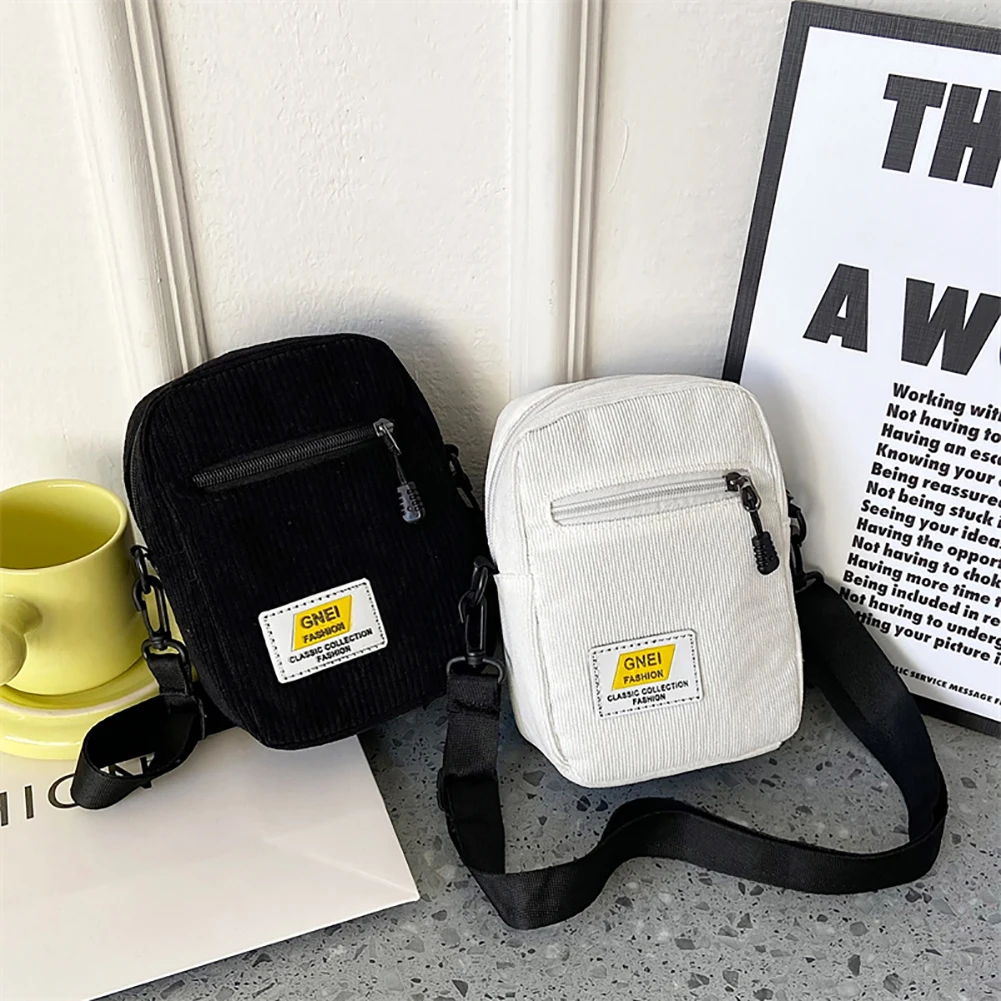 Женская модная Вельветовая сумка через плечо на молнии многослойная маленькая