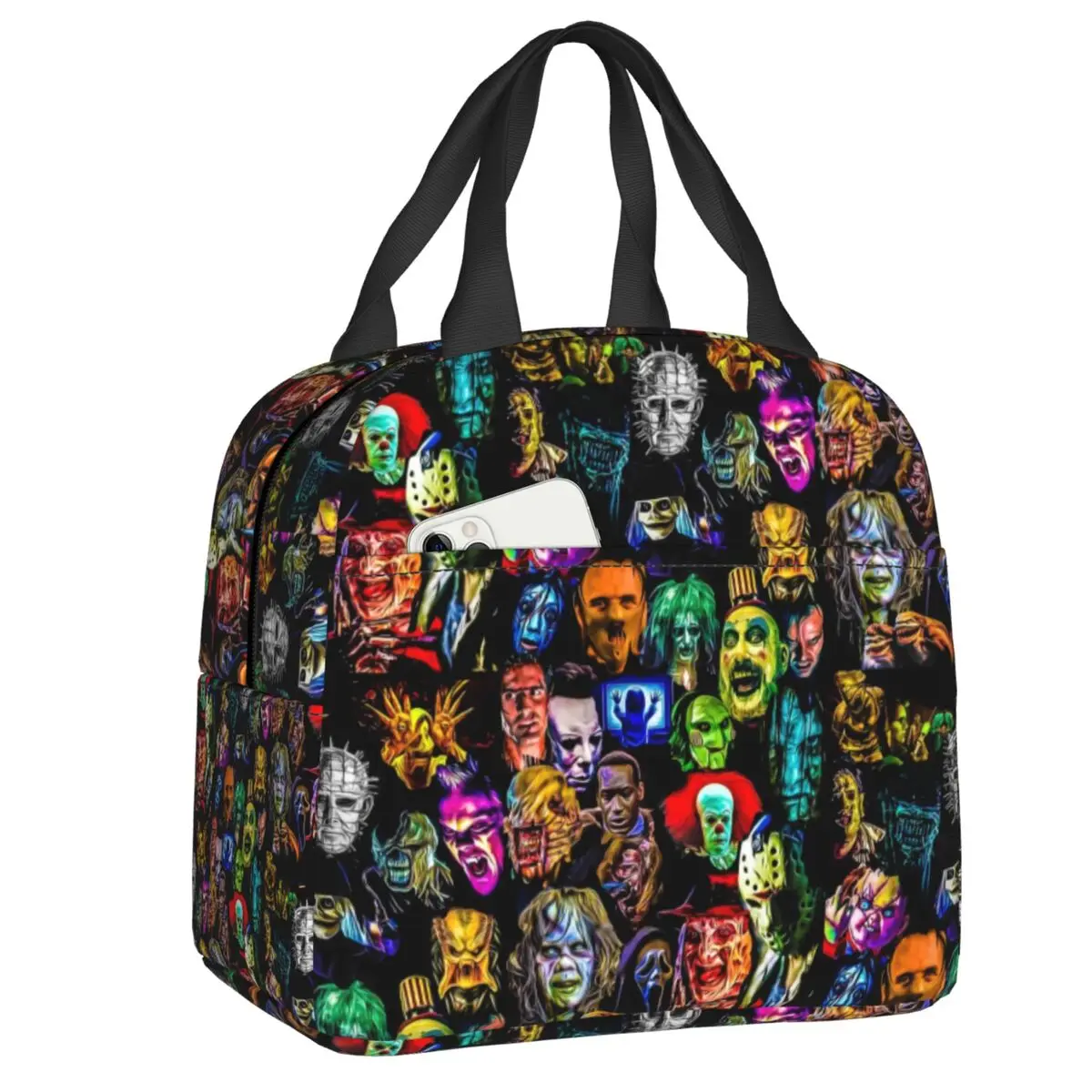 Horror Scream Film Baddies Legends Lunch Boxes Leakproof Chucky Alien Predator Killer Thermal Cooler Food Insulated Lunch Bag