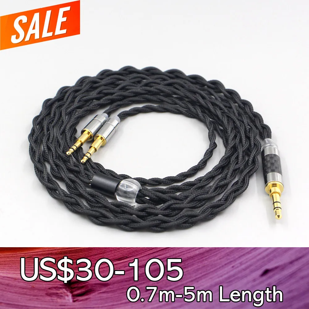 

LN007441 Pure 99% Silver Inside Headphone Nylon Cable For Oppo PM-1 PM-2 Planar Magnetic 1MORE H1707 Sonus Faber Pryma