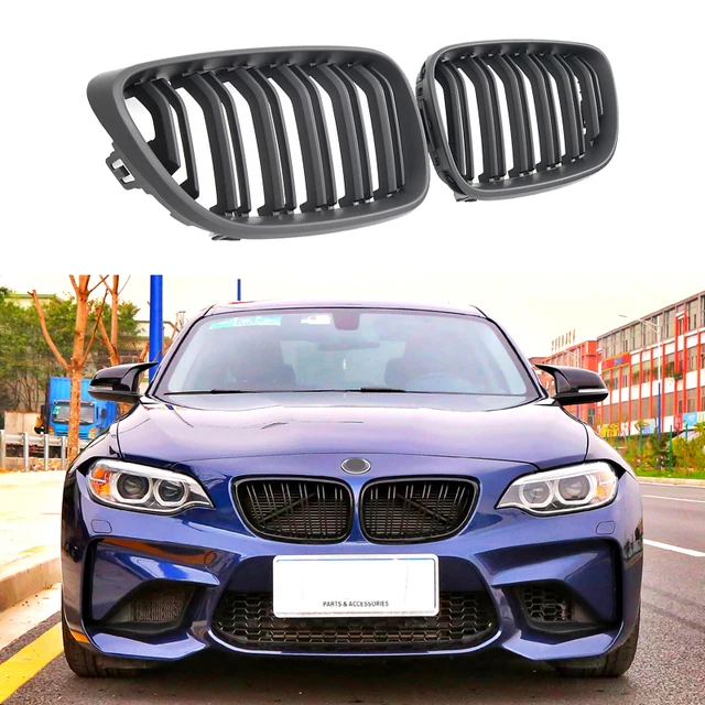 Pair m color/gloss black/matte black car front bumper kidney grill grilles for bmw 2 series f22 f23 f87 m2 car styling accessory