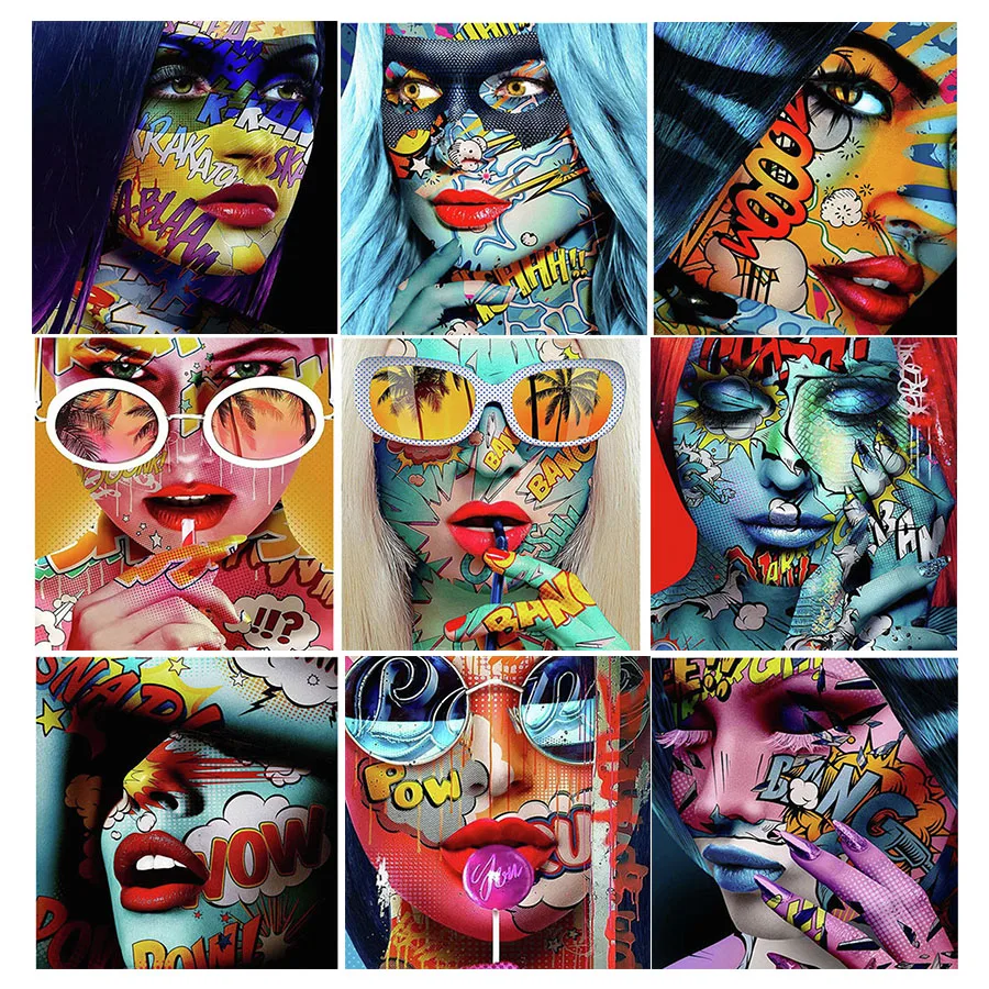 

Алмазная живопись, красочная женщина, Украшение стен, полная квадратная круглая дрель, ручная работа, художественная вышивка, мозаика