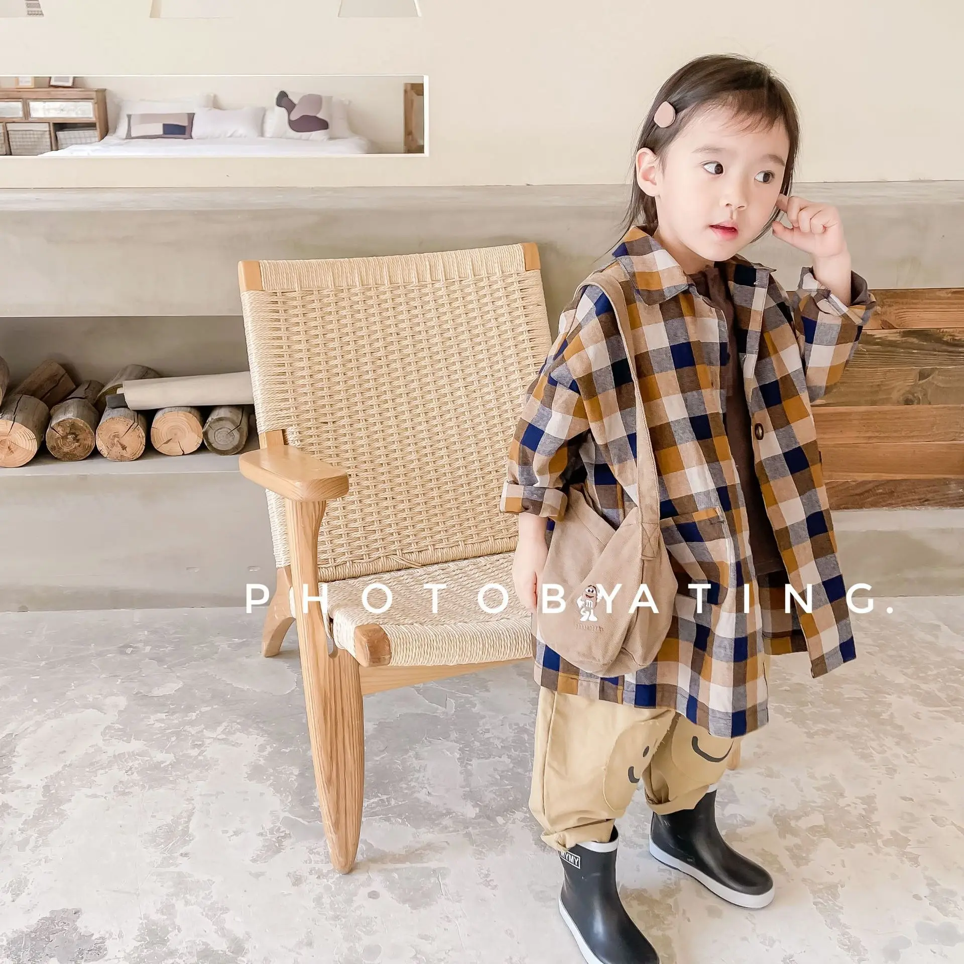 

2022 New Girls Boys Casual Plaid Coat Spring Autumn Children Cotton Shirt Kids Jacket Toddler Clothing Fashion Baby Long Outwear