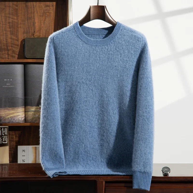 Осень/зима 2023 новая мужская утолщенная верхняя шерстяная рубашка с круглым