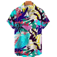 3d printing shirt men colorful trendy cool summer short sleeve unisex loose fashion casual top holiday beach hawaiian shirt