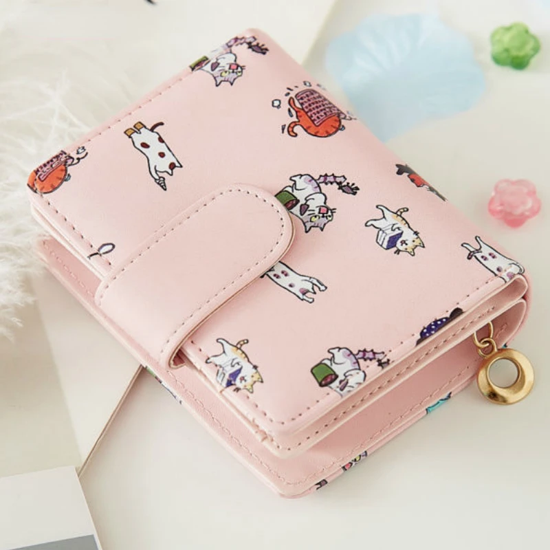 

Wallets Women Cartoon Printed Money Bags Womens Sweet Pink Kawaii Mini Bags Coin Purse Card Holder Carteras Para Mujer Cartera