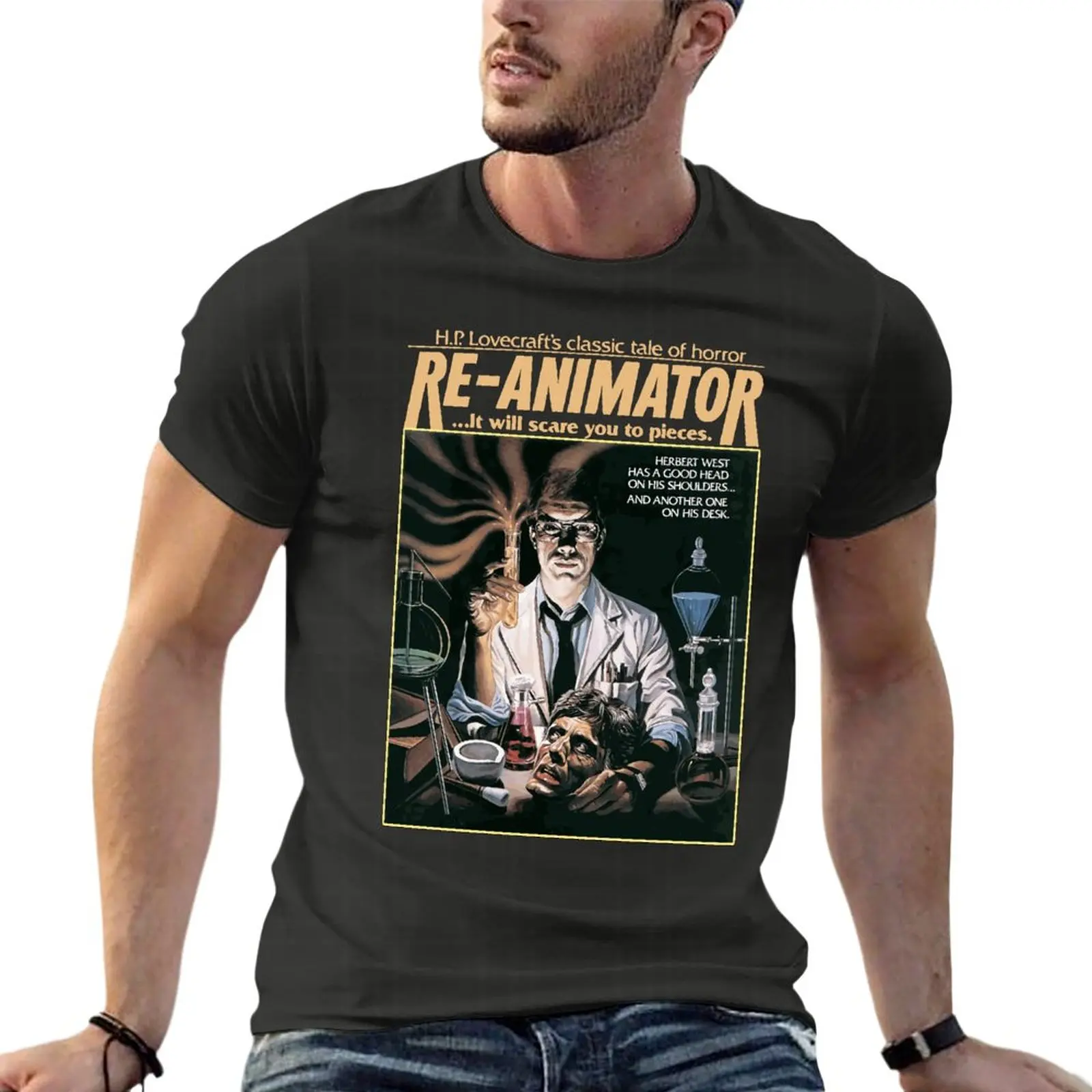 

Re-Animator - Reanimator Cult Film Obscure Horror Movie Oversize T-Shirt Personalized Men Clothes 100% Cotton Streetwear Top Tee