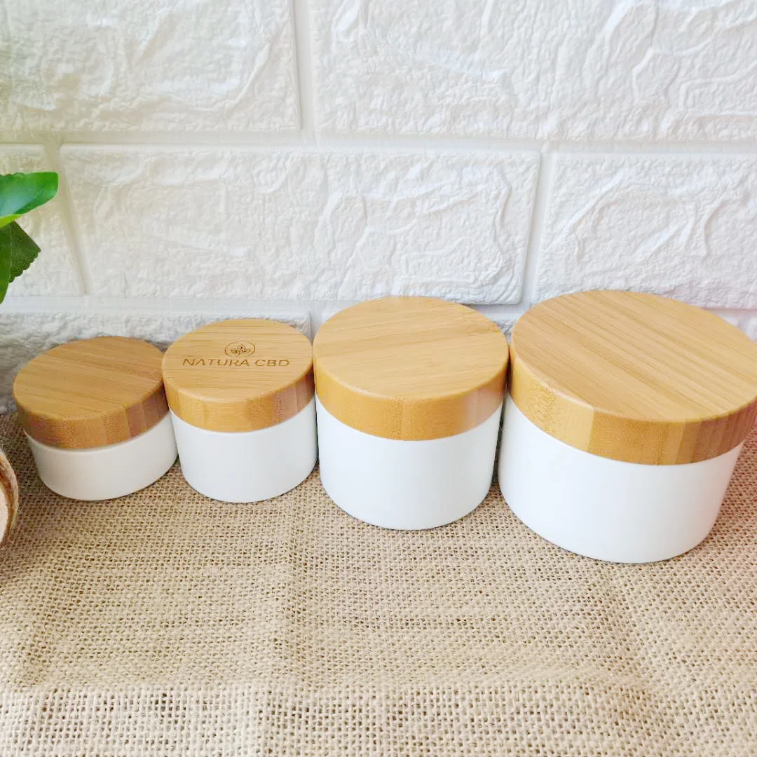 

3Pcs 30-250ml Empty PP Plastic Cream Jar with Bamboo Lids Refillable Makeup Sincare Products Eye Shadow Cosmetic Travel Storage