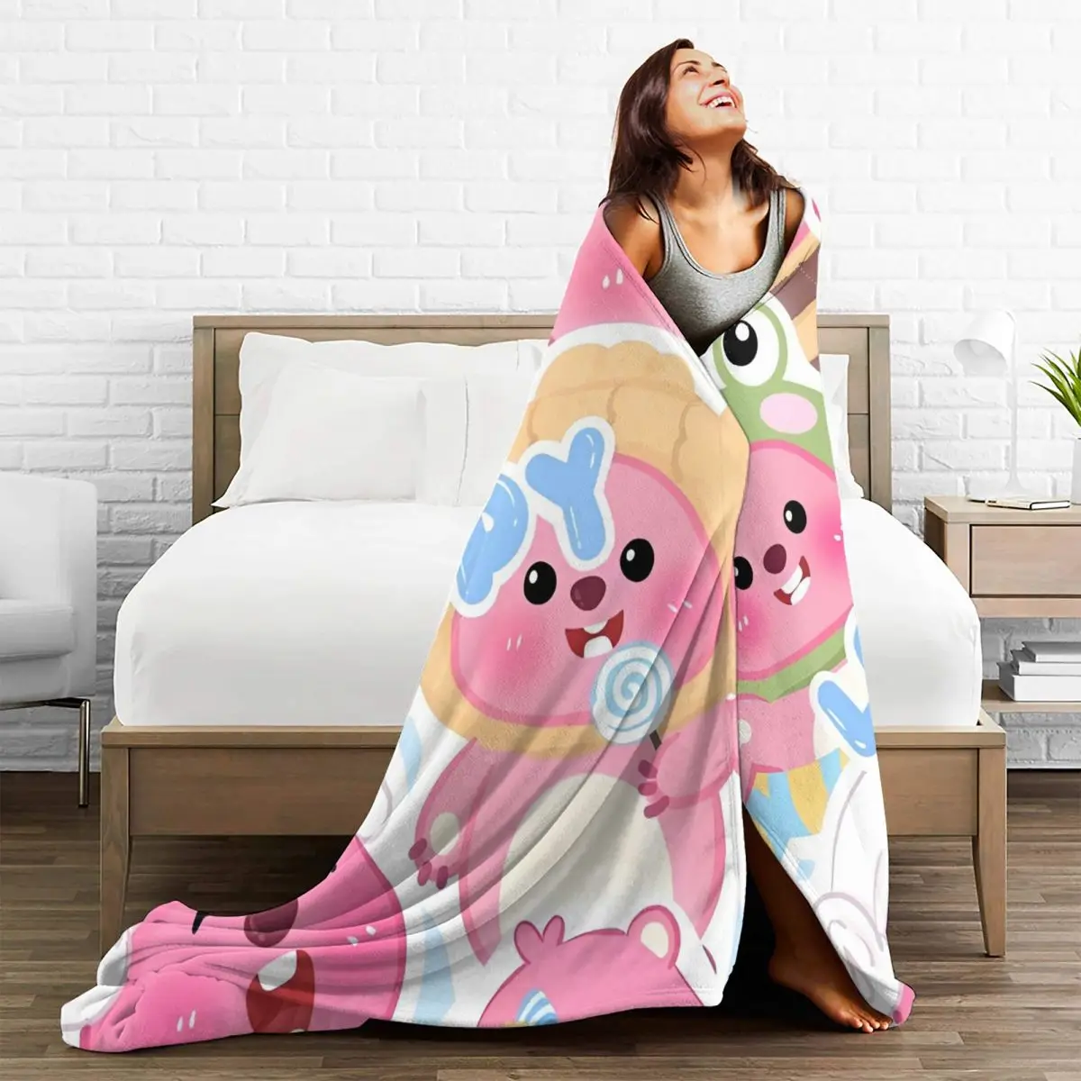 Мультяшные одеяла Zanmang Loopy милые летние флисовые многофункциональные легкие