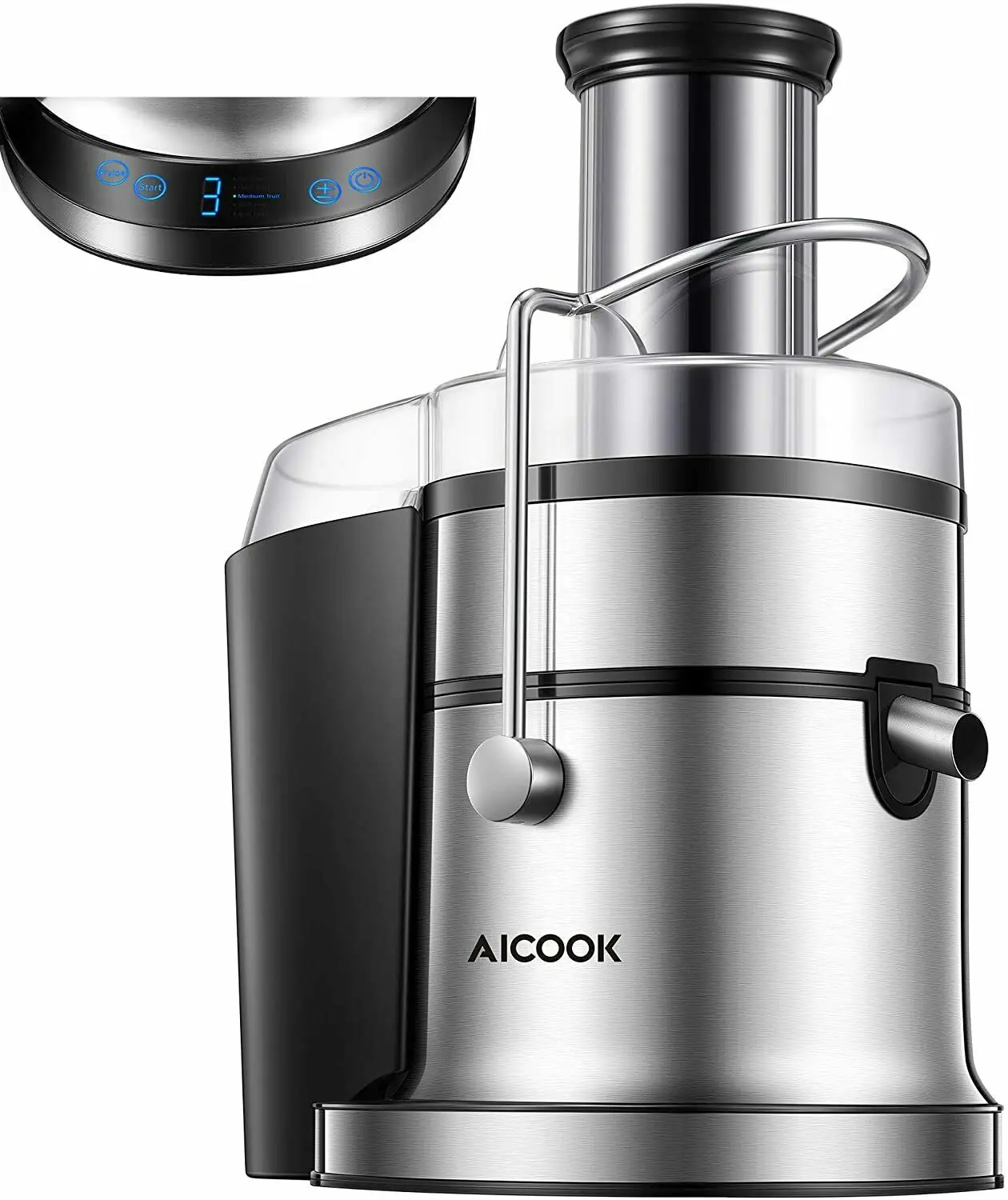 ALCOOK 850W Juicer Juice Extractor w/ 5 Settings Wide Mouth 3 Inch Feed Chute BPA Free