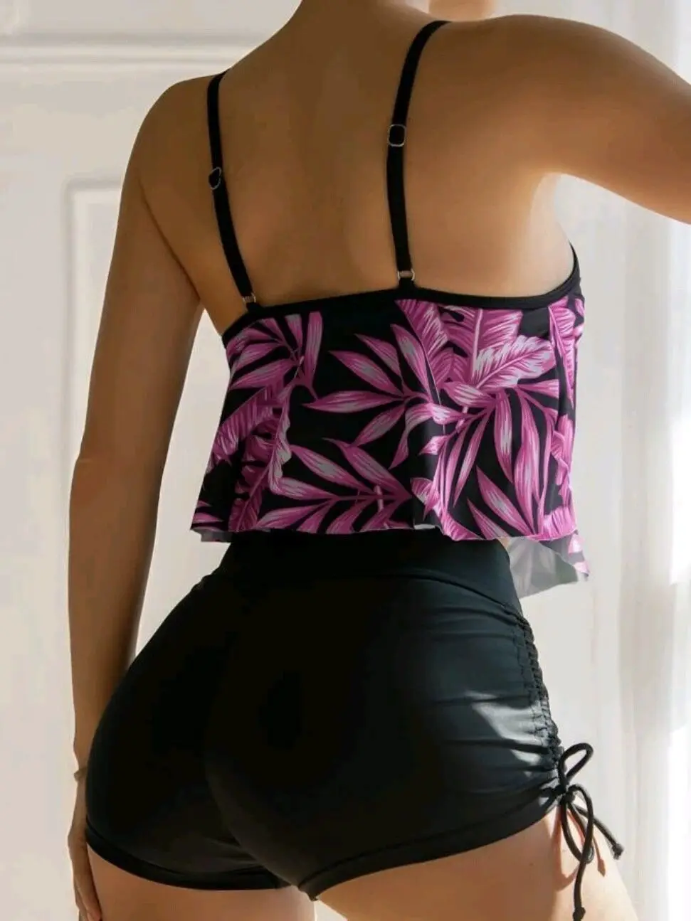 Cikini летний пляжный комплект танкини с цветочным тропическим принтом топ на