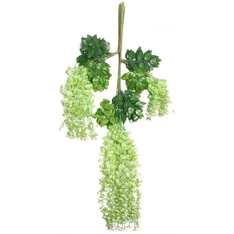 

12Pcs Wisteria Artificial Flower Wreath,Greening Decoration For Wedding/Outdoor Garden/DIY Party