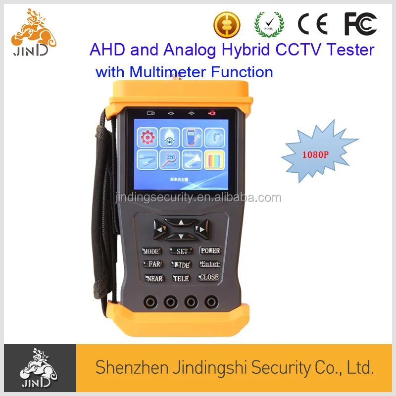 

1080P AHD and Analog Hybrid Security CCTV Tester with Multimeter Function