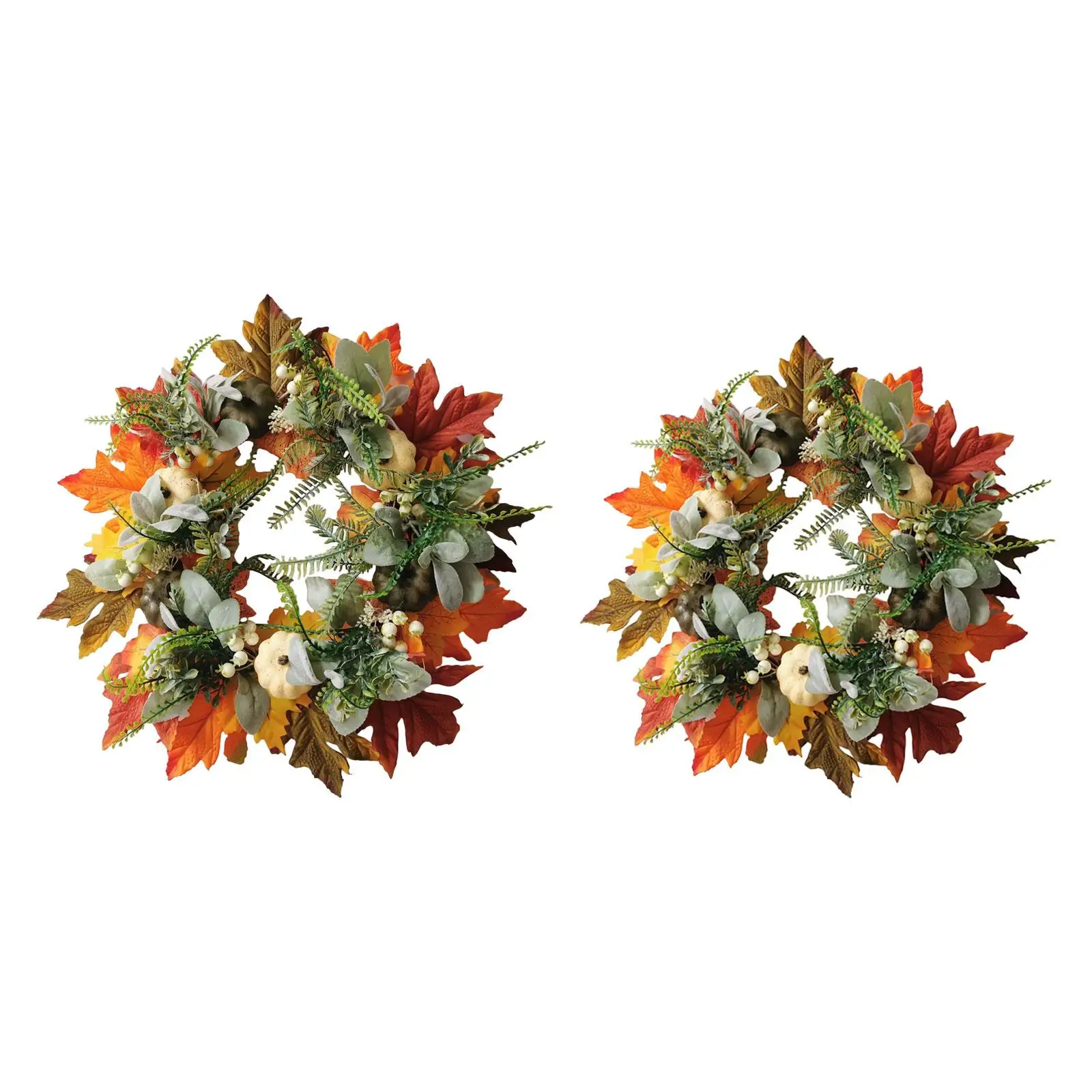 

Pumpkin Fall Door Wreath Harvest Door Wreath Autumn Wreath Fall Wreaths for Halloween Home Farmhouse Wedding Thanksgiving