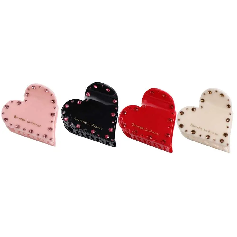 

Heart Shark Clip Geometry Shape Acetate Diamond Hair Clip Korean Style Grab Clip Love Hair Claw Female Hair Accessories