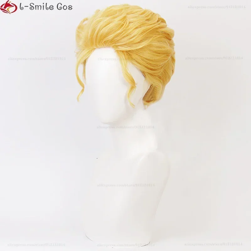 Аниме JOJO's Bizarre Adventure Diamond Is Unbreakable Kira Yoshikage Косплей Парик Золотисто-желтые