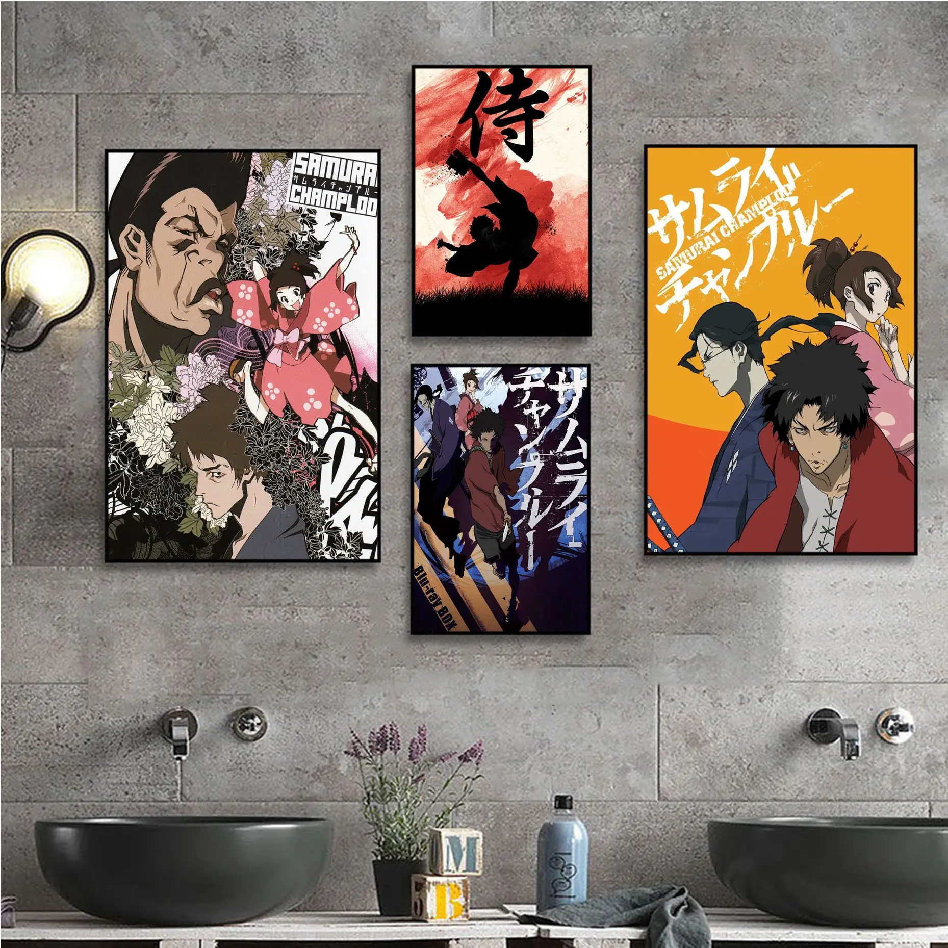 

Samurai Champloo Anime Posters Sticky Vintage Room Bar Cafe Decor Stickers Wall Painting