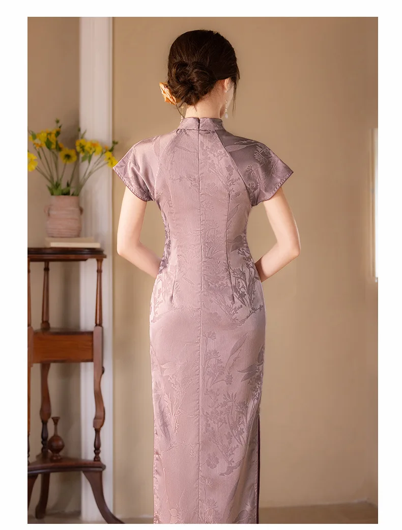 Cheongsam в китайском стиле с воротником-стойкой женское ретро винтажное