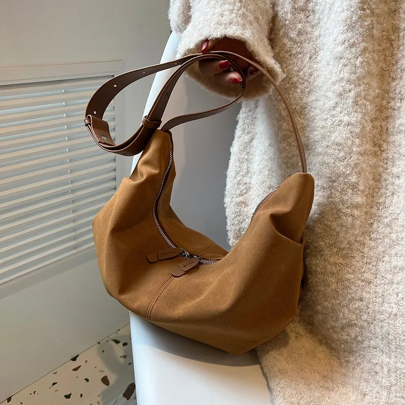 

Маленькая матовая Наплечная Сумка из искусственной кожи для женщин, винтажный мессенджер на молнии через плечо, Дамская холщовая Сумочка, Ж...