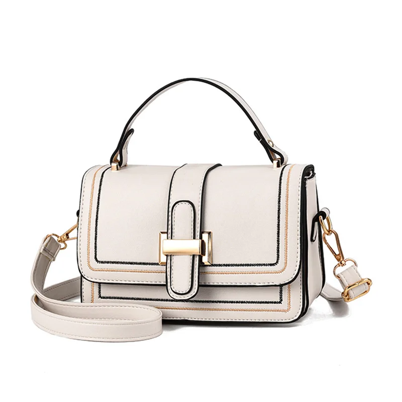 

2023 Fashion Satchels Patchwork Women Shoulider Bag Hasp Solid Color Feamle Hand Bag Leisure Party Crossbody Bag