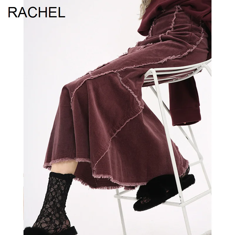 

Женская Вельветовая юбка средней длины с высокой талией