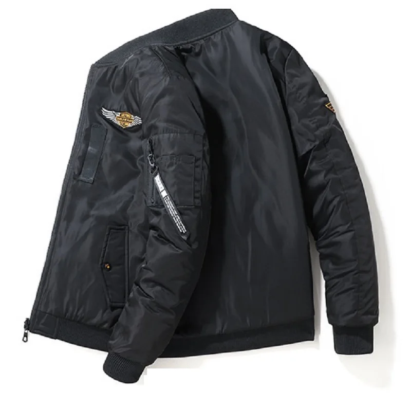 Oversized Reversible Warm Winter Coat  Mens Fashion Embroidered Labels Bomber Jacket Youth Baseball Uniforms Jacket M-7XL