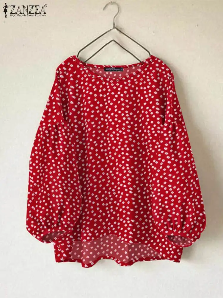 Женская блузка в богемном стиле ZANZEA с принтом Лори свободный крой длинными