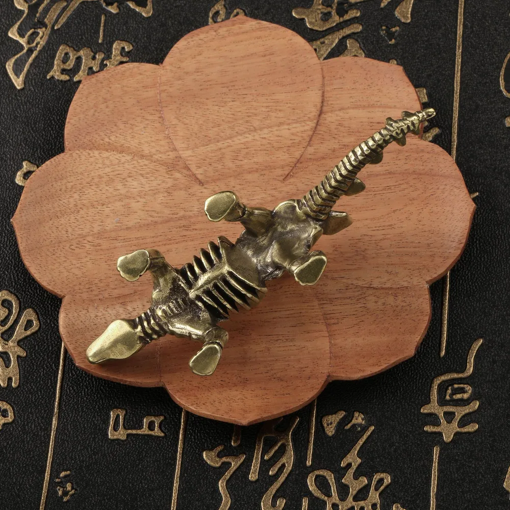 Двойная бронзовая скульптура акантостегозавр динозавр ископаемая игрушка