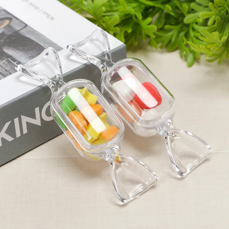 

10PCS Transparent Small Candy Box Acrylic Storage Box Plastic Box Ps Mini Trinket Packaging Box