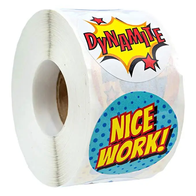 

500pcs Superhero Action Words Comic Themed Stickers Funny Express Paper Stickers for Superhero Party Arts Crafts Supplies