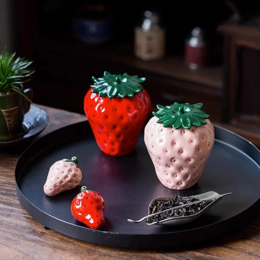 Новая высококачественная керамическая чайная банка с клубничным рисунком