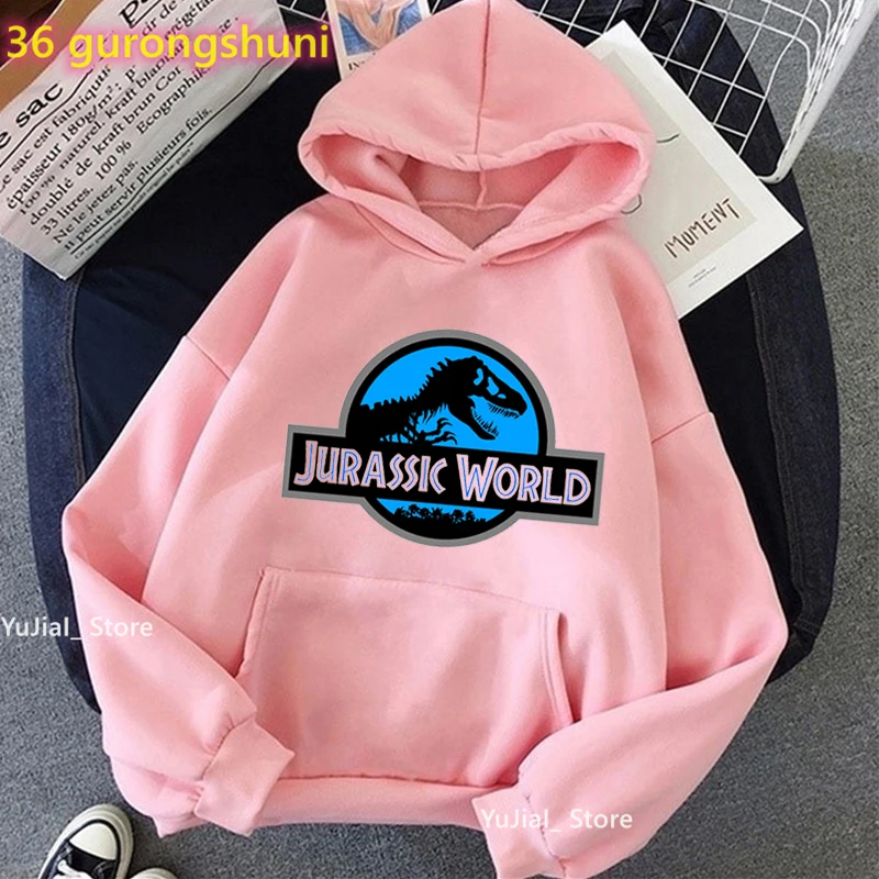 

2022 Hot Sale Jurassic Park Dinosaur Graphic Print Cap Hoodies Girls Funny Harajuku Kawaii Clothes Jurassic World Sweatshirt