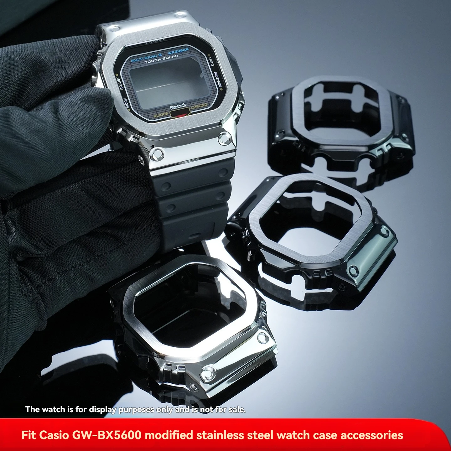 Фото Подходит для Casio 3578 GW-BX5600, модифицированный корпус и ремешок из нержавеющей стали, обновленный стальной корпус GWBX5600. №1